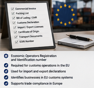 International shipping documents required for customs clearance procedures