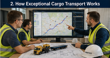 Exceptional cargo logistics planning and oversized transport operations