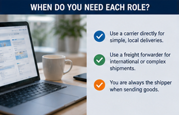 Choosing between direct carrier and freight forwarder based on logistics needs