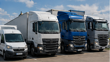Transport vehicles used for pallet shipping including vans box trucks trailers and logistics fleet operations